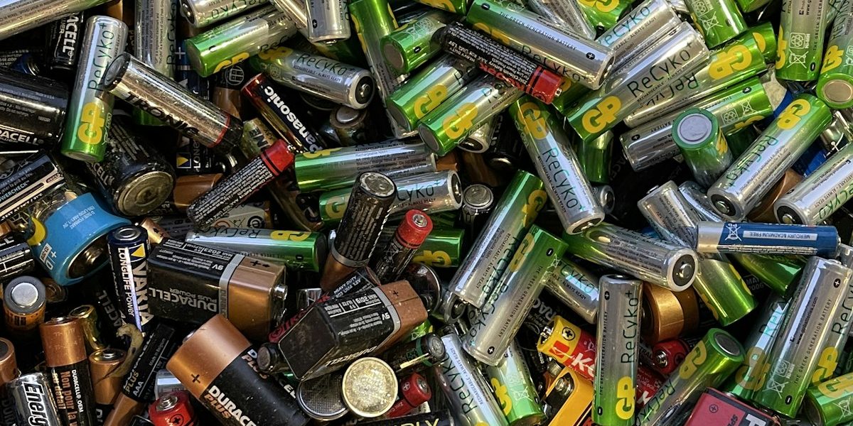 Used batteries collected for sorting and recycling
